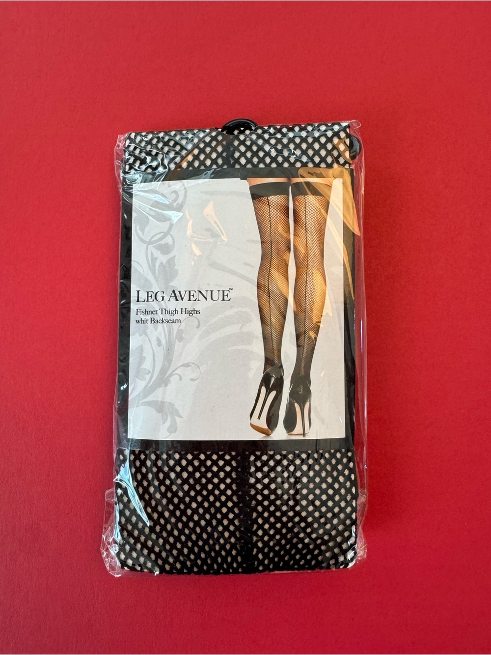 Leg Avenue Black Fishnet Thigh Highs with Backseam